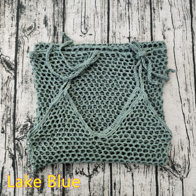 4 Color Summer Sleeveless Crochet Beach Dress