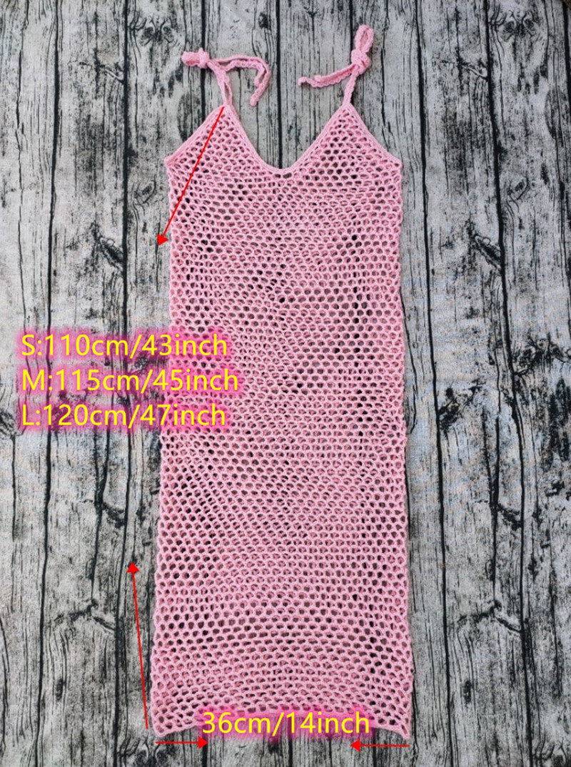 4 Color Summer Sleeveless Crochet Beach Dress